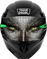 Vista 4 de GRAPHIX EXPRESS Calcomanía gráfica para visera de robot, casco compatible con: Icon Shoei Bell HJC Scorpion AGV V2 (robot V07)