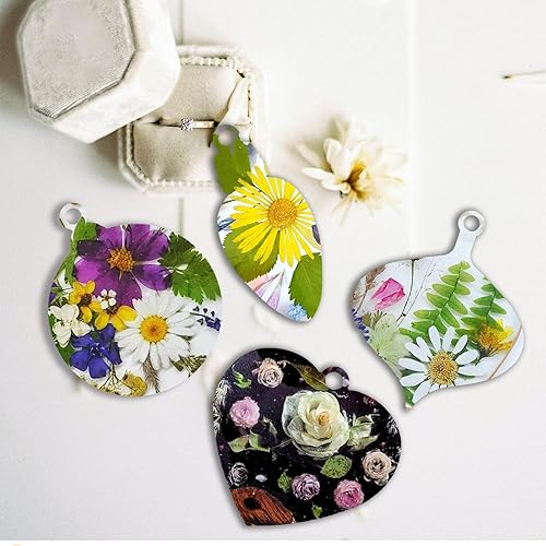 Miniatura 6 de Wehous 2 moldes de resina de Navidad, molde de silicona para llavero colgante de Navidad, moldes de adorno de Navidad para fundición de resina