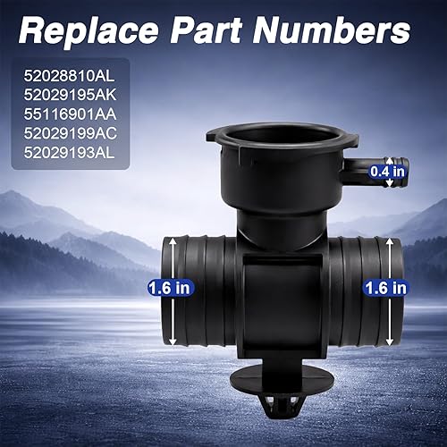 Miniatura 4 de Cuello de relleno de refrigerante para radiador (con tapa de llenado de radiador de 18 libras) compatible con Chrysler 200 Sebring Caliber Dodge