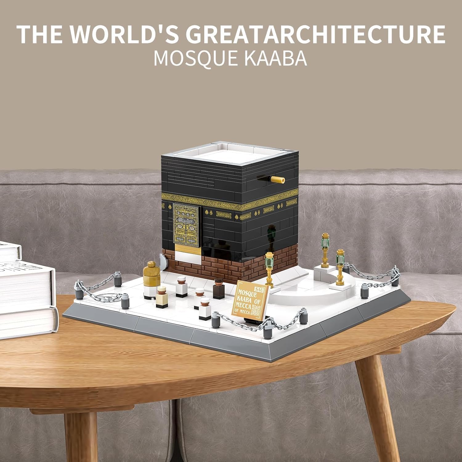 JUCYJULY Moschea Kaaba Mini Mattone da Costruzione per Adulti Architettura, 446 pezzi Islamico Kit Blocchi di Costruzione Modello Mattoni Giocattolo Regalo per Bambini e Adulti