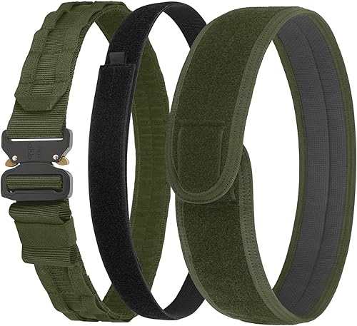 Miniatura 8 de VISMIX Cinturón táctico, cinturón de batalla MOLLE de liberación rápida de 1.75 pulgadas con cinturón interior y almohadilla antideslizante,
