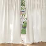 MIULEE Non-See-Through Privacy Linen Curtains 2 Panels, Light Filtering Window Curtains Farnhouse Textured Back Tab Semi Sheer Drapes for Bedroom Living Room, 52 x 84 Inches Long, Natural White