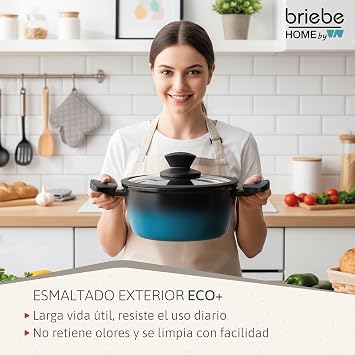 briebe MARE Induction Cookware Set, Forged Steel 9 Pieces, Non-Stick PFOA Free, Set of 3 Professional Pots and 3 Frying Pans, High Resistance, Suitable for All Hobs, Made in Spain