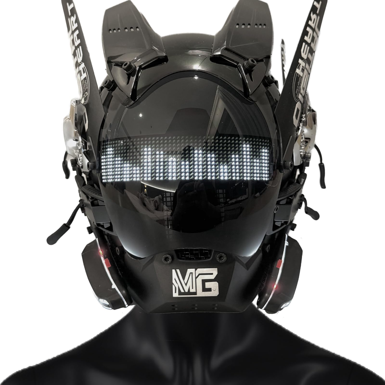 Máscara punk para adultos, máscara de cosplay de Halloween, regalo de fiesta, luz LED, máscara de disfraz para hombre