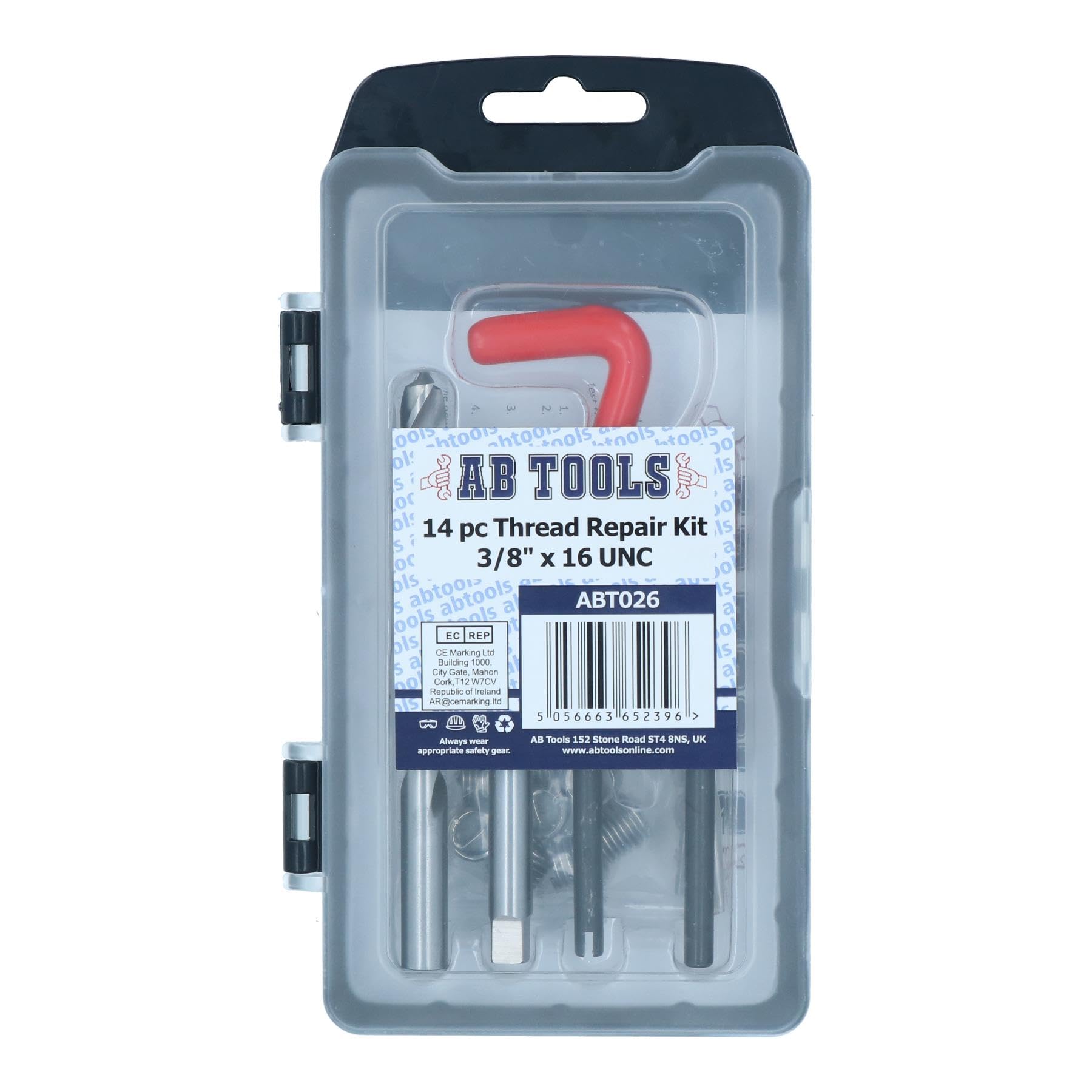 AB Tools 3/8 Zoll x 16 UNC Imperial Gewinde Reparatursatz Helicoil Set für beschädigte Gewinde 14-teilig