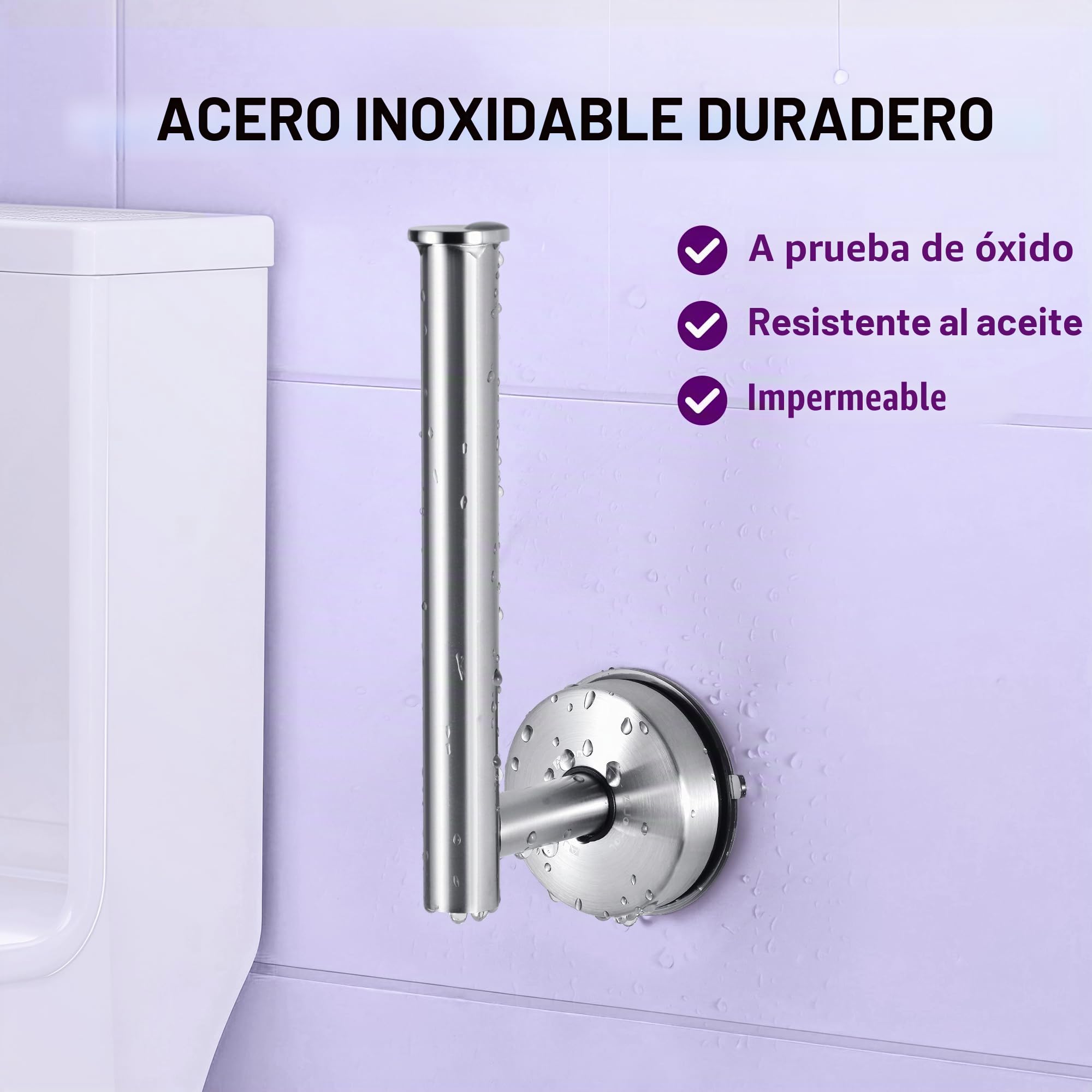 JOMOLA Portarrollos de Papel Higiénico de Acero Inoxidable Ventosa Soporte para Papel Higiénico para Montar Baño Cocina Gancho Ventosa para Toalla Toallero Dispensador de Papel de Seda Plata, 2 Piezas