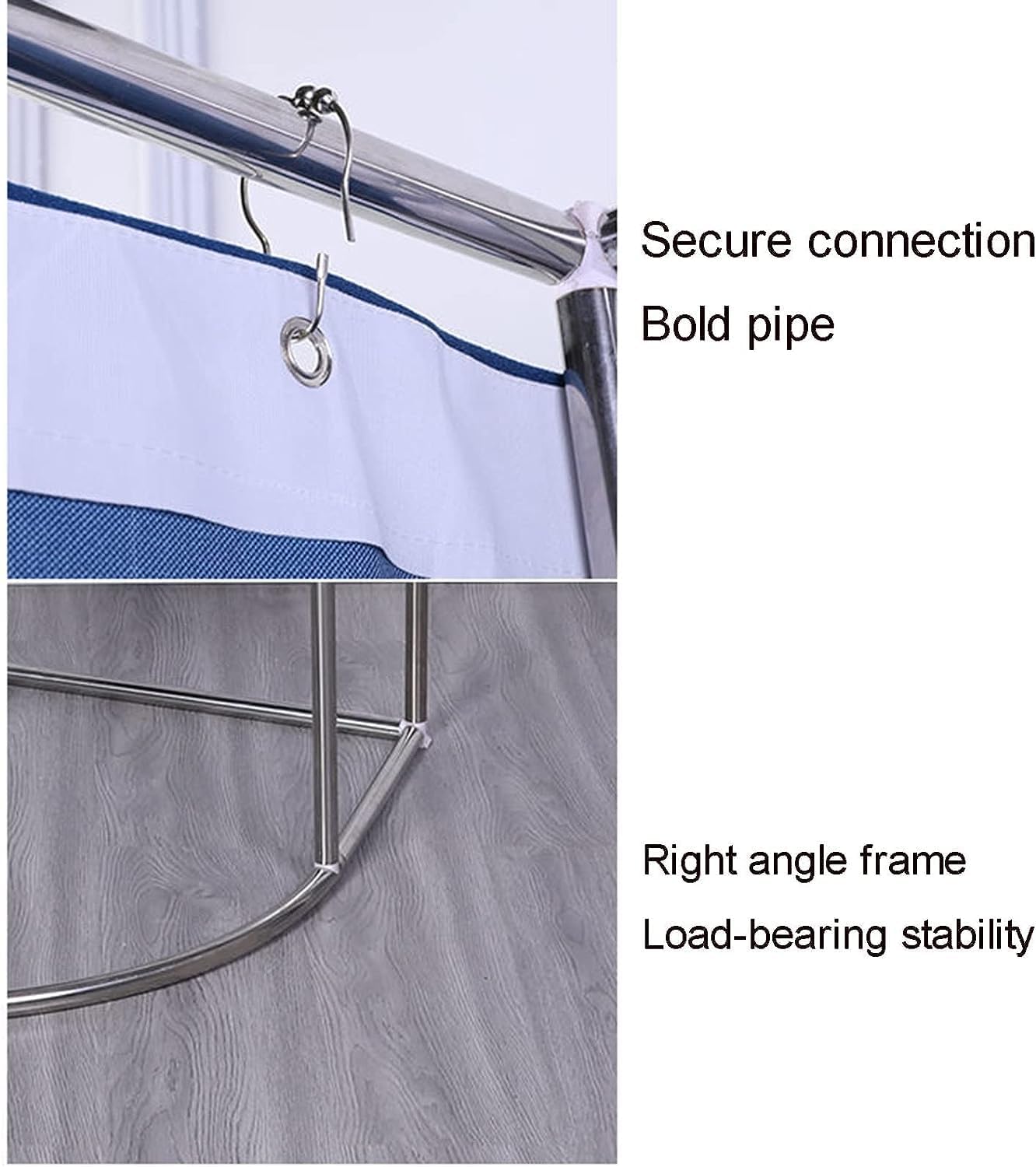 NALsa Round Curtain Dressing Room Clothing Store Fitting Room, Portable Fitting Room Stainless Steel Mobile Track Display Stand semi-Portable Fitting Room