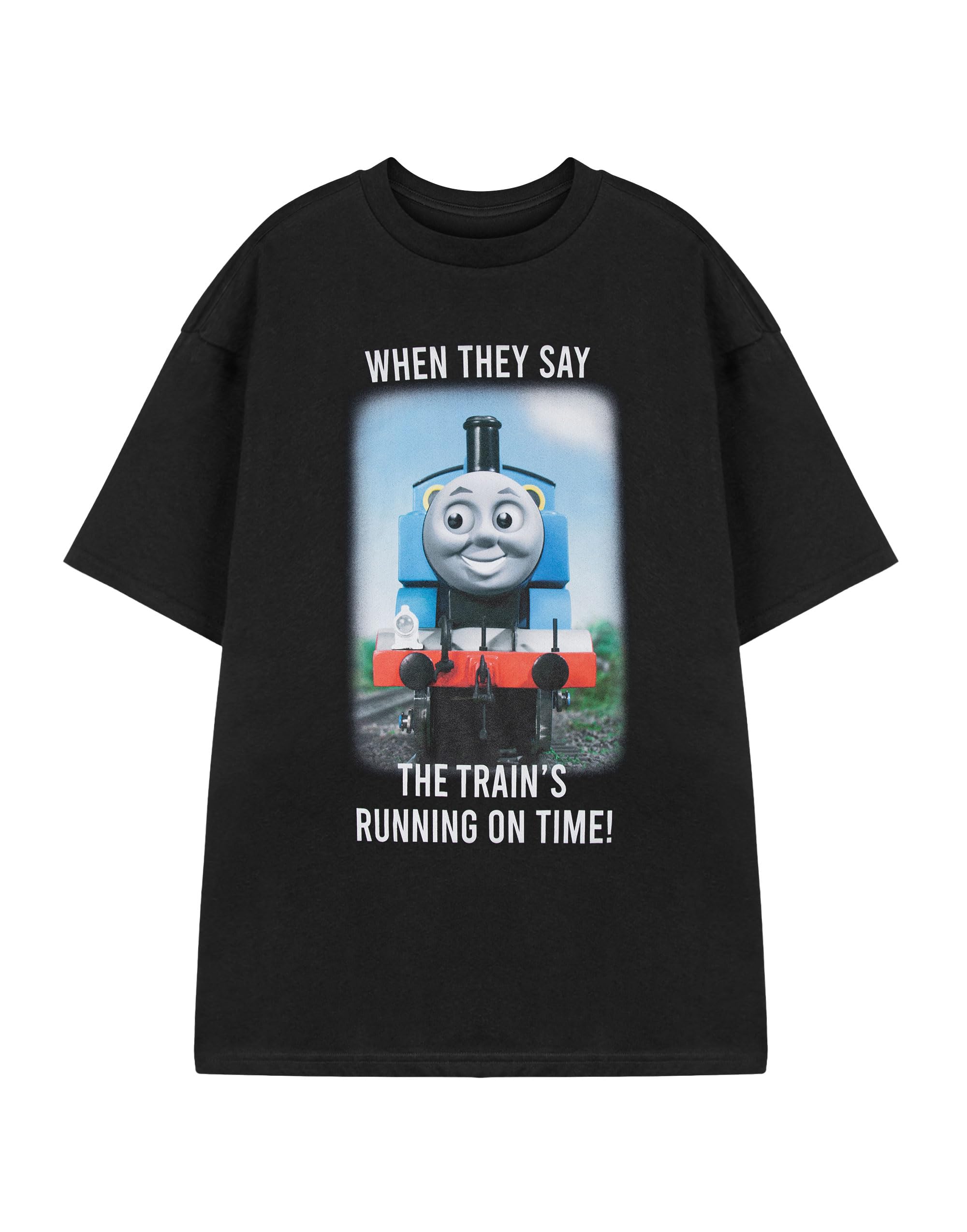 Vanilla Underground Men's Black Thomas And Friends Meme Train Short Sleeved T-Shirt - XXX-Large