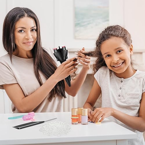 Miniatura 5 de Trenzador automático de cabello con 800 piezas de mini bandas de goma y peine de cola, máquina electrónica para trenzar el cabello, herramienta de