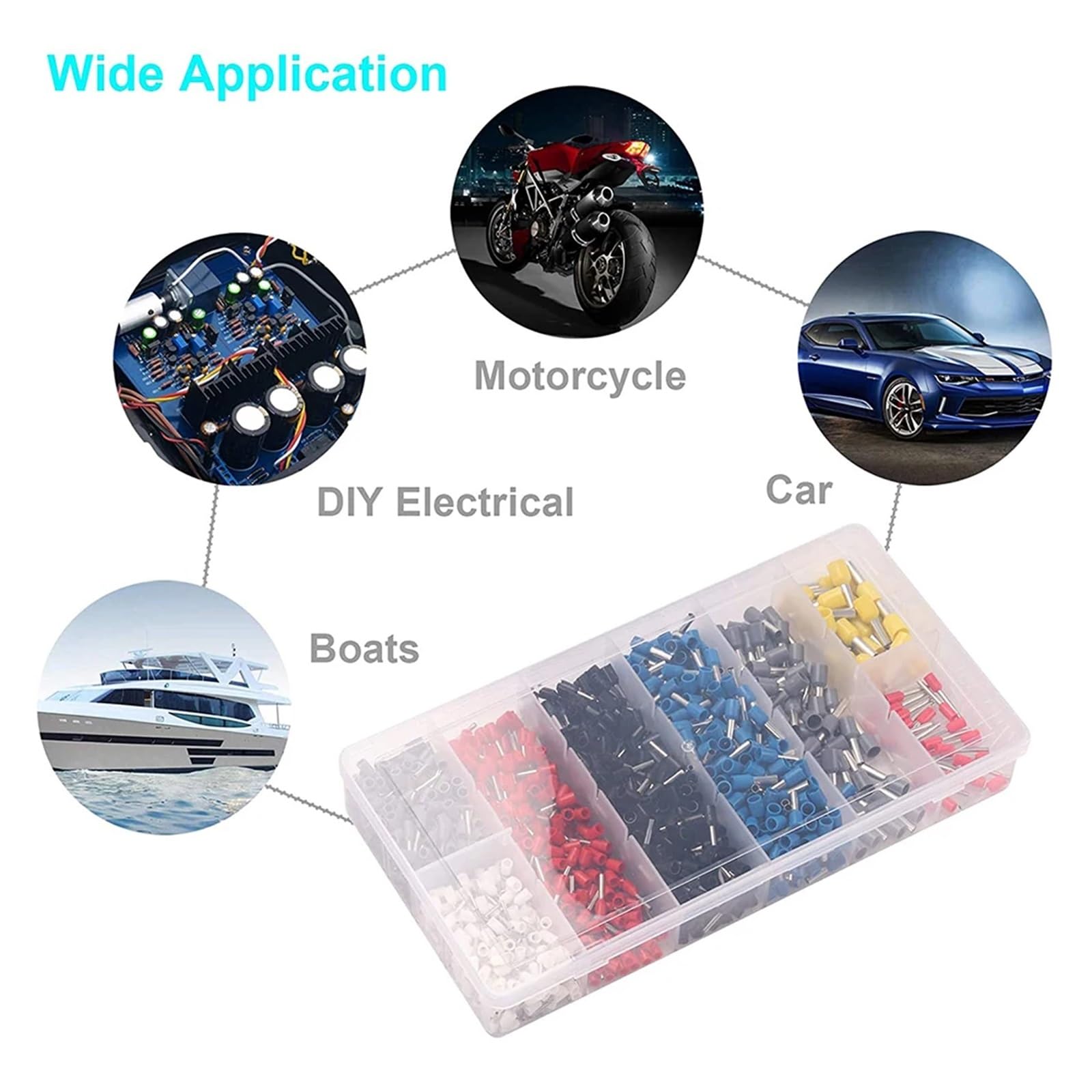 Ferrule Crimper Pliers Set, Wire Ferrule Crimping Tool Kit, Self Adjusting Ferrule Crimping Tool with 1200 Wire Terminals
