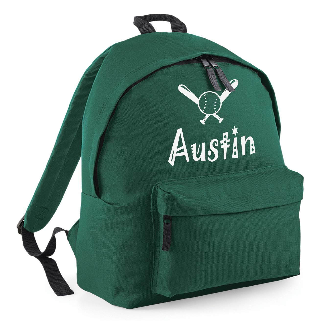 Nametape Express Bottle Green Personalized Backpack Printed With Name Great For School, Club Or Days Out (Bottle Green)
