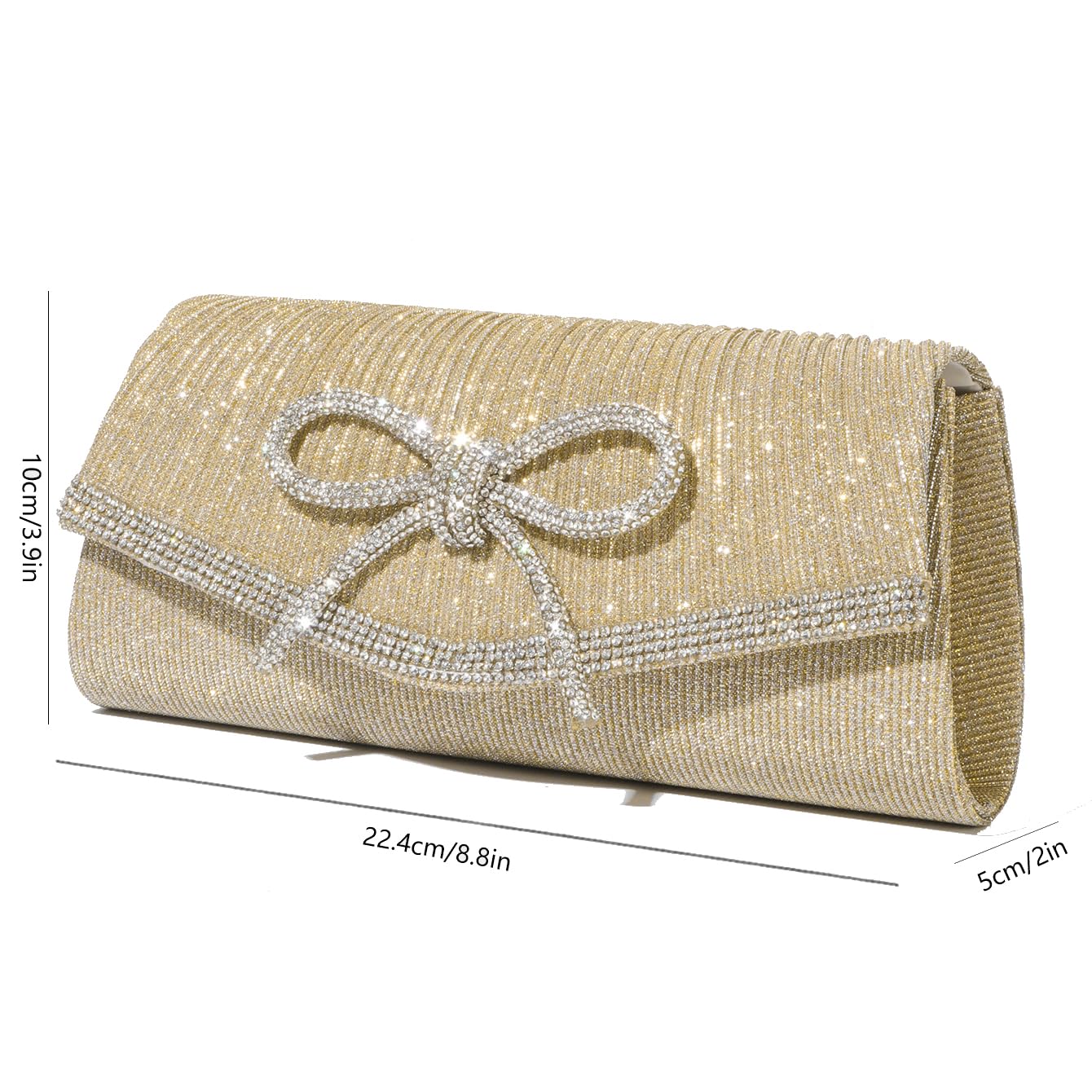 Bolso de mano de noche con lazo para mujer, formal, boda, fiesta, graduación, bolsa cruzada