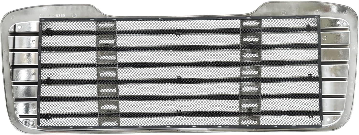 Grille Fit for 2003-2015 Freightliner M2 100 106 112 Trucks Front Hood Radiator Grill with Bug Screen Replacement(Chrome)
