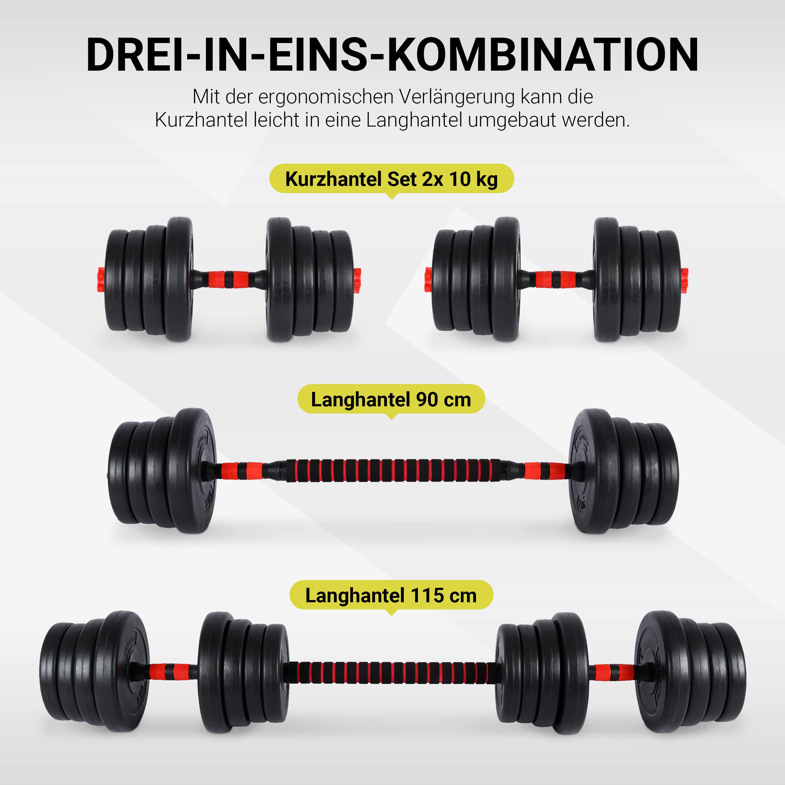 A2Z SPORT® 2 in 1 Halterset 20kg / 30kg / 40kg / 50kg - Verstelbare