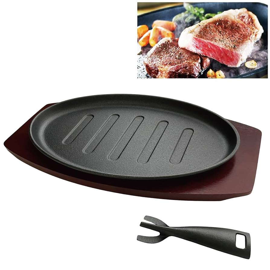 Amazon.co.jp: ステーキ皿 鉄板 本格 鉄鋳物 プレート ステーキ