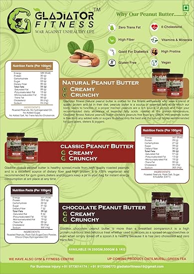 Gladiator Fitness™ Classic Creamy & Crunchy Combo Peanut ...
