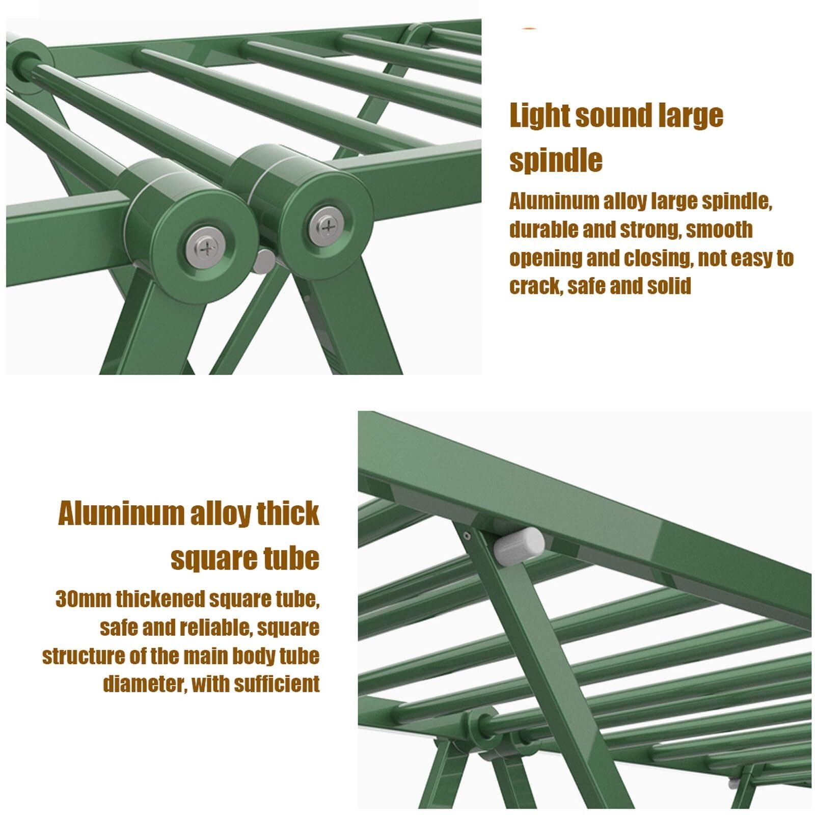 Faltbarer Wäscheständer mit 2 Ebenen, leichter Aluminium-Trockenständer für drinnen und draußen, platzsparendes, freistehendes Design, 130 cm
