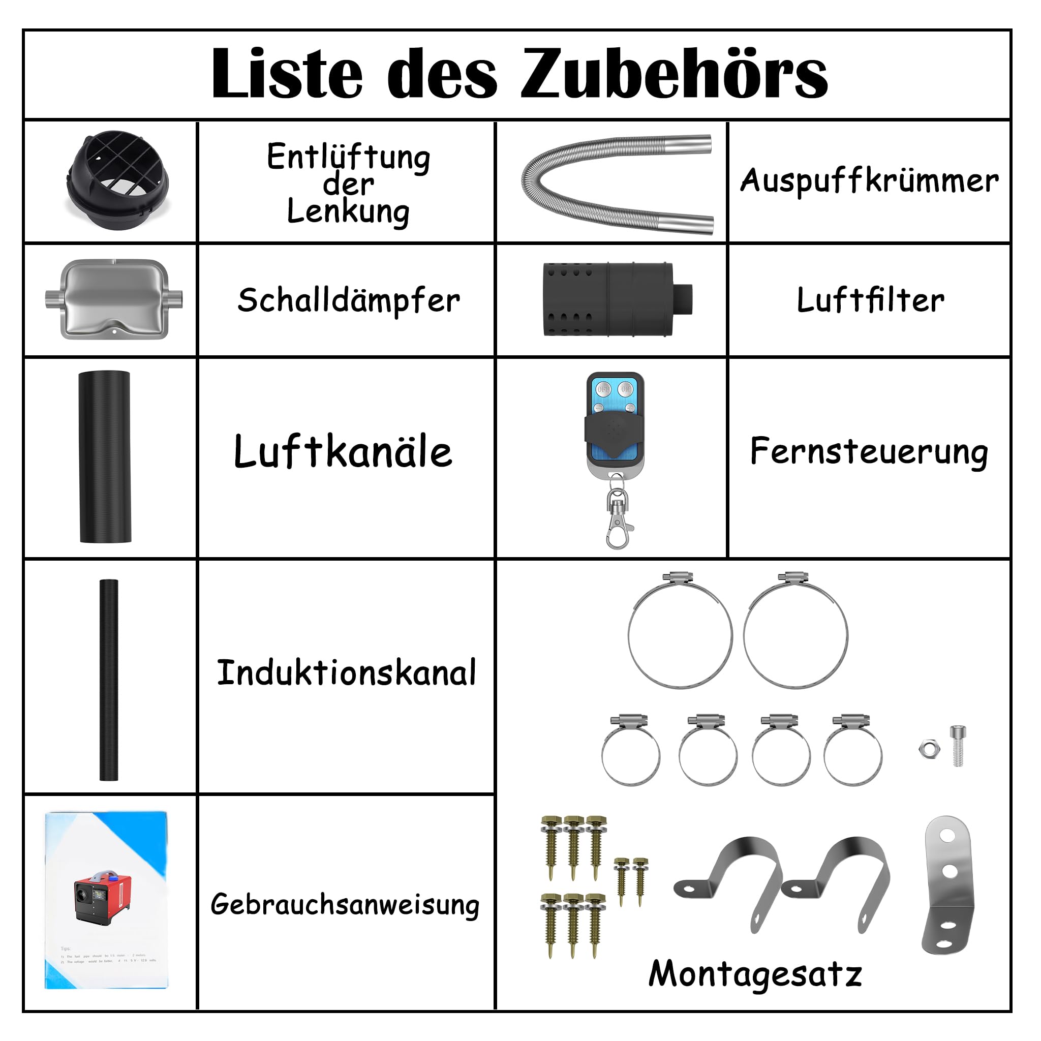 NAIZY Dieselheizung Standheizung, 12V 8KW Diesel Lufterhitzer Air Heizung mit LCD-Bildschirm & Fernbedienung & Griffschalter für Auto LKW Wohnmobil Bus (Typ C)