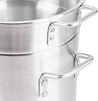 Vista 5 de Olla doble de aluminio de 8 cuartos de galón con tapa – Olla de fusión de vapor de calibre pesado doble para fondue de chocolate, postres de queso