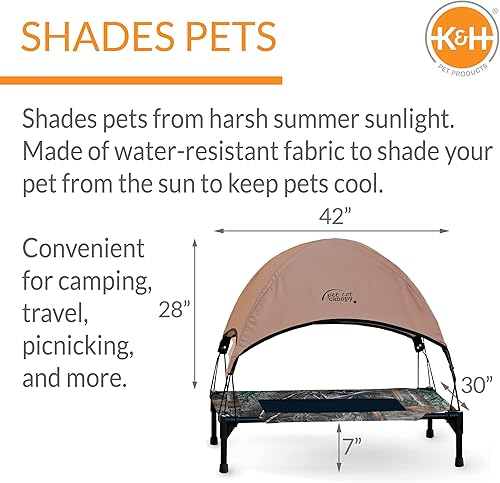 Miniatura 5 de K&H Pet Products Original Pet Cot - Cama elevada para perro y catre de cuna, camuflaje Realtree Edgemalla negra, talla M