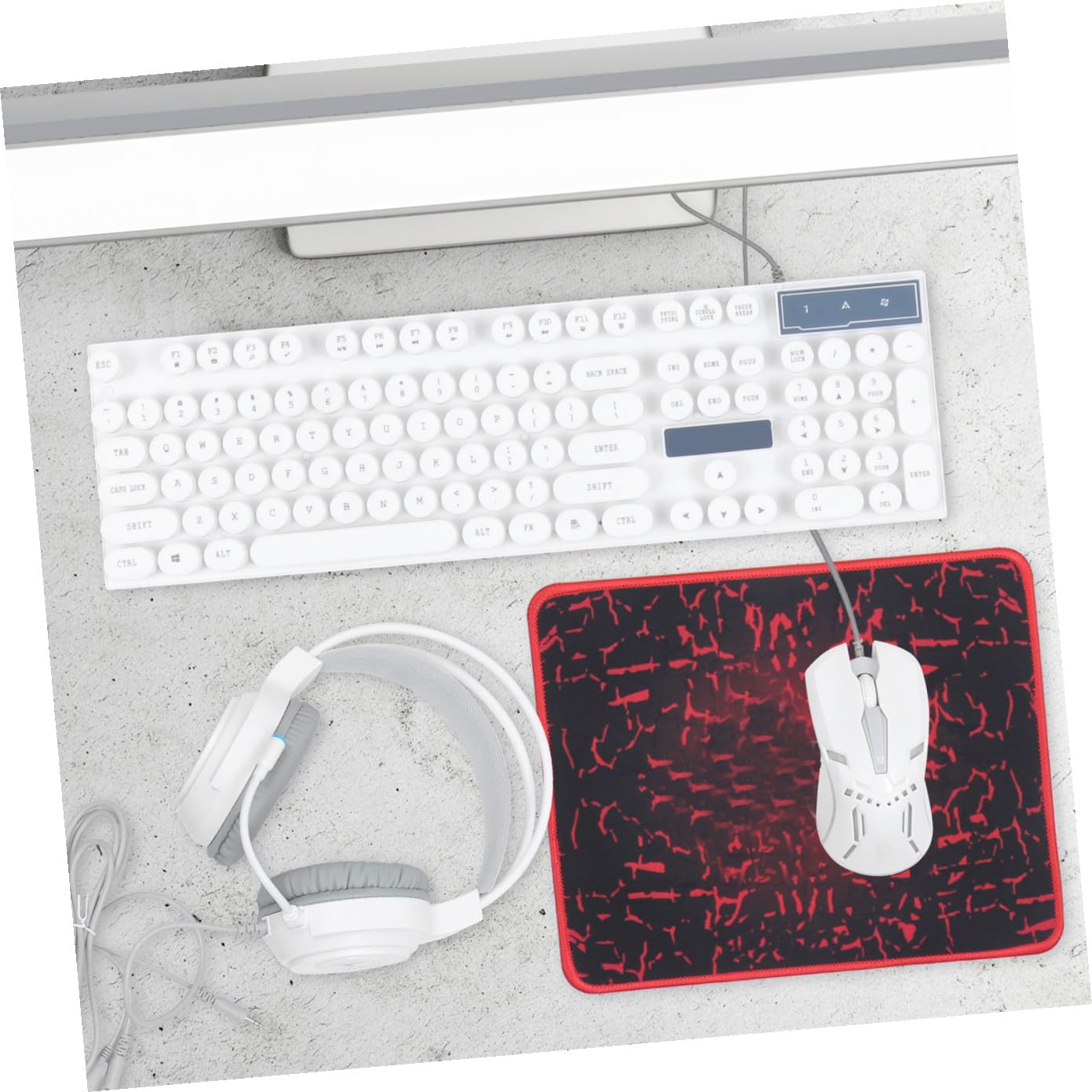 Tastiera Ergonomica Retroilluminata Combo Mouse Gaming Tappetino Mouse e Cuffie Accessori per Computer Utilizzo Domestico e Ufficio