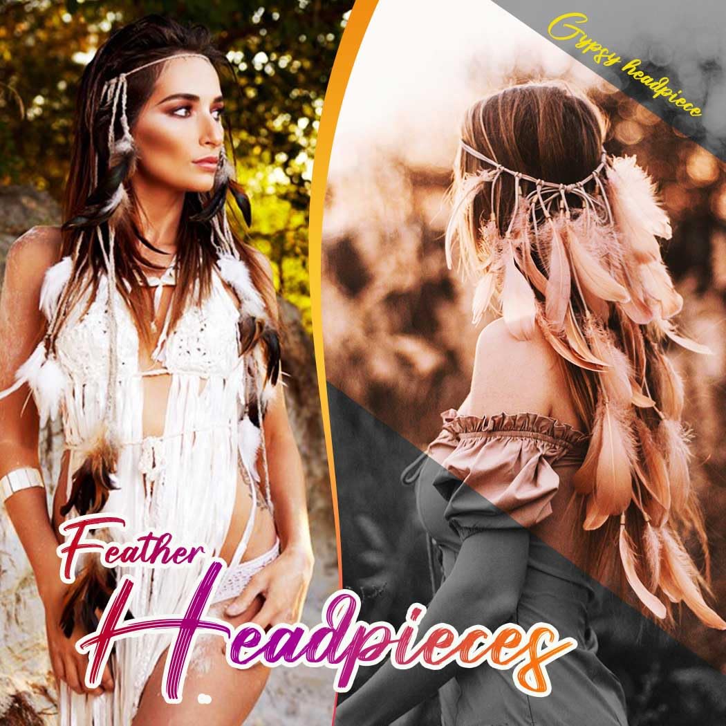 Fascia per capelli con piuma boho per capelli indiano copricapo con piume e nappe, corda di tessitura con perla di legno, per donne, festival, carnevale, indiani, accessorio da donna