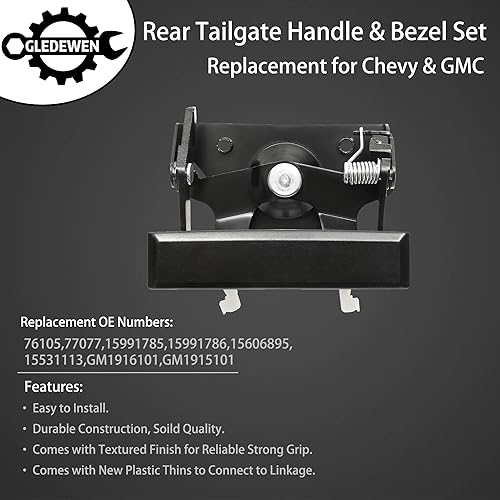 Miniatura 3 de Juego de manijas de metal para portón trasero, compatible con Chevy C1500 C2500 C3500 K1500 K2500 K3500, GMC CK 1500 2500 3500, camioneta de