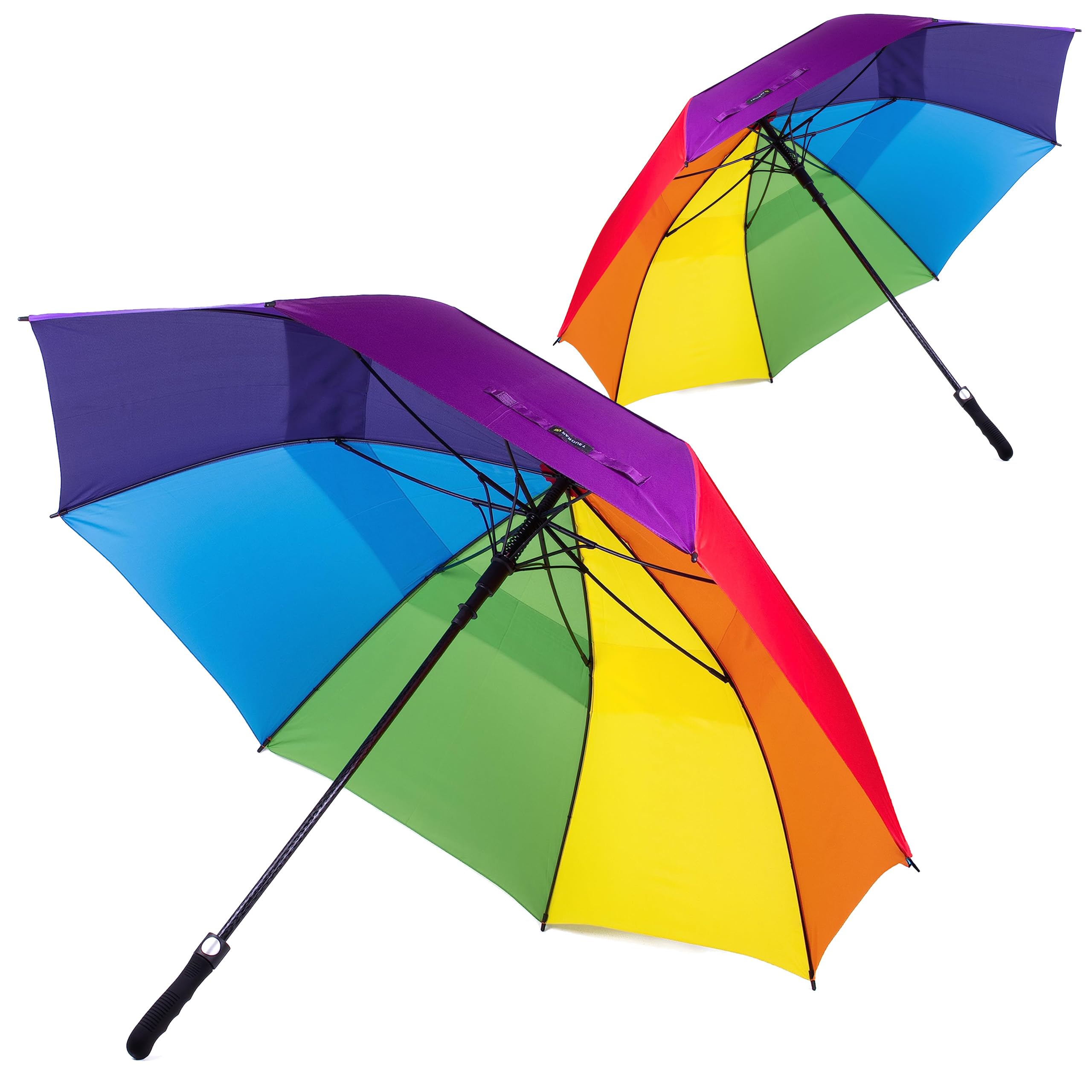 Parquet Rainbow Umbrella Extra-Strong Golf Umbrella - Windproof Vented Automatic Open
