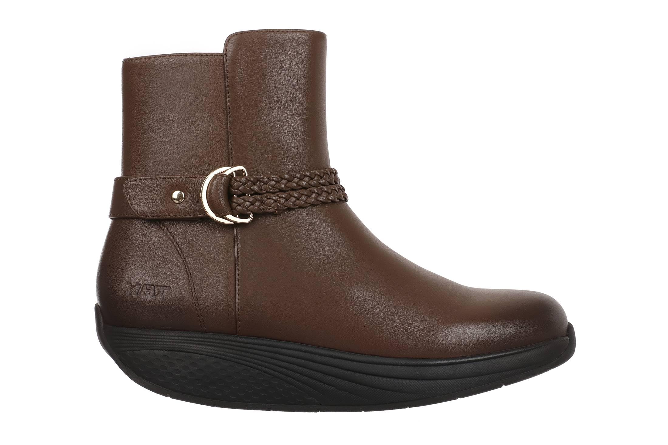 Mbt Uki Boot Stivali Da Donna. Stivali Da Passeggio Anatomici E Confortevoli In Nappa. Calzature Fisiologiche Comfort E Stabilità Con Suola Rocker. Stivali Casual Stringati. Colore Marrone.-image