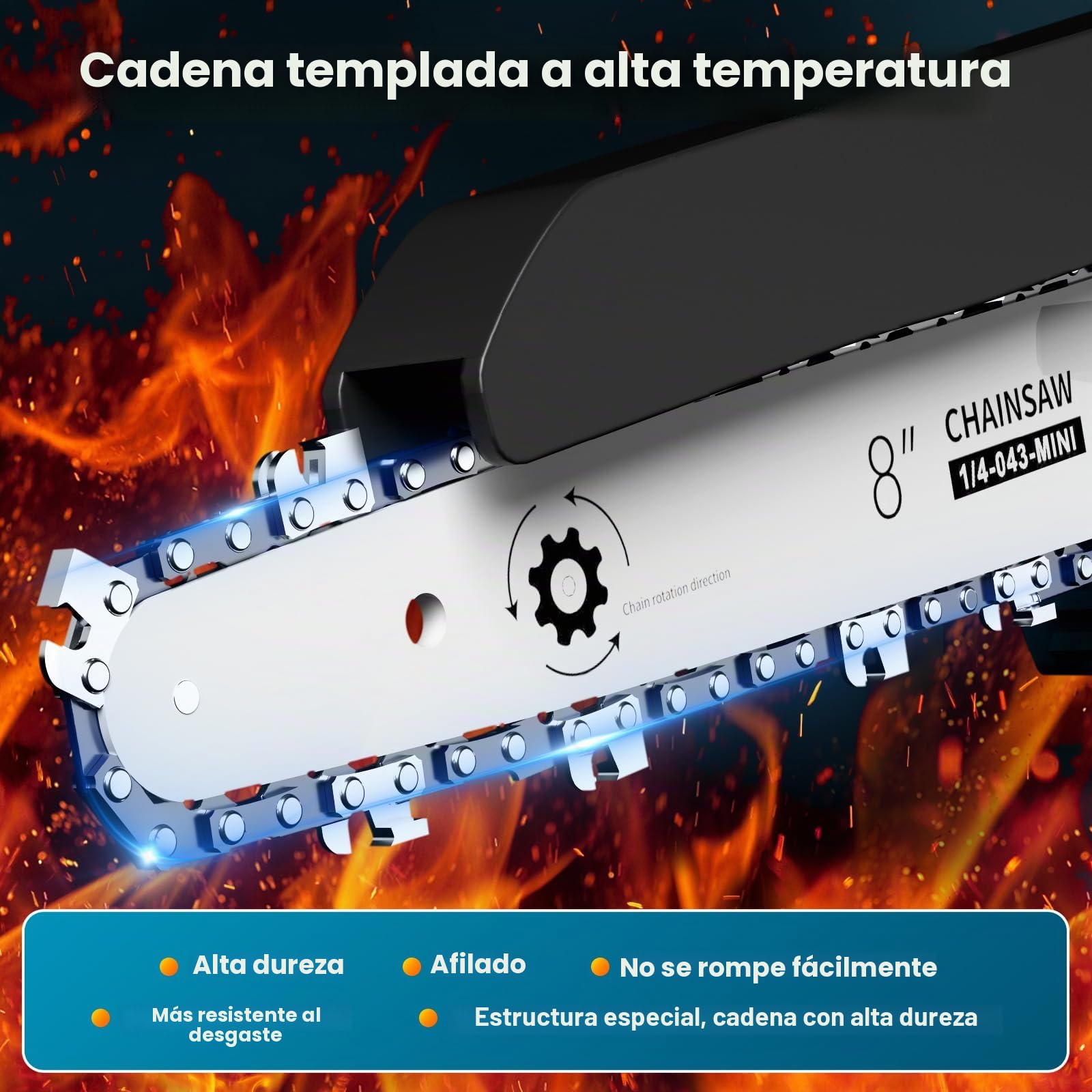Minimotosierra eléctrica Trumvol con 2 baterías, 8000 mAh/21 V, 1200 W, inalámbrica, de una sola mano, para poda de 20 cm, jardinería, corte de madera y bricolaje