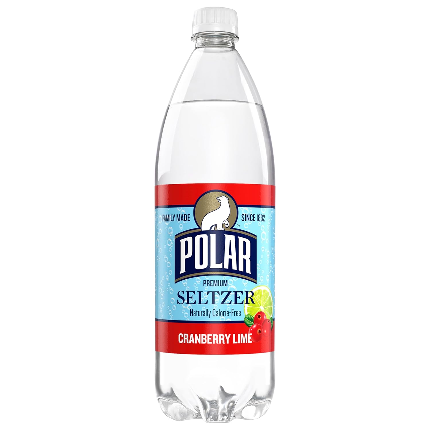 Polar Beverages Seltzer, Cranberry Lime, 33.8 Fluid Ounce (Pack of 12)