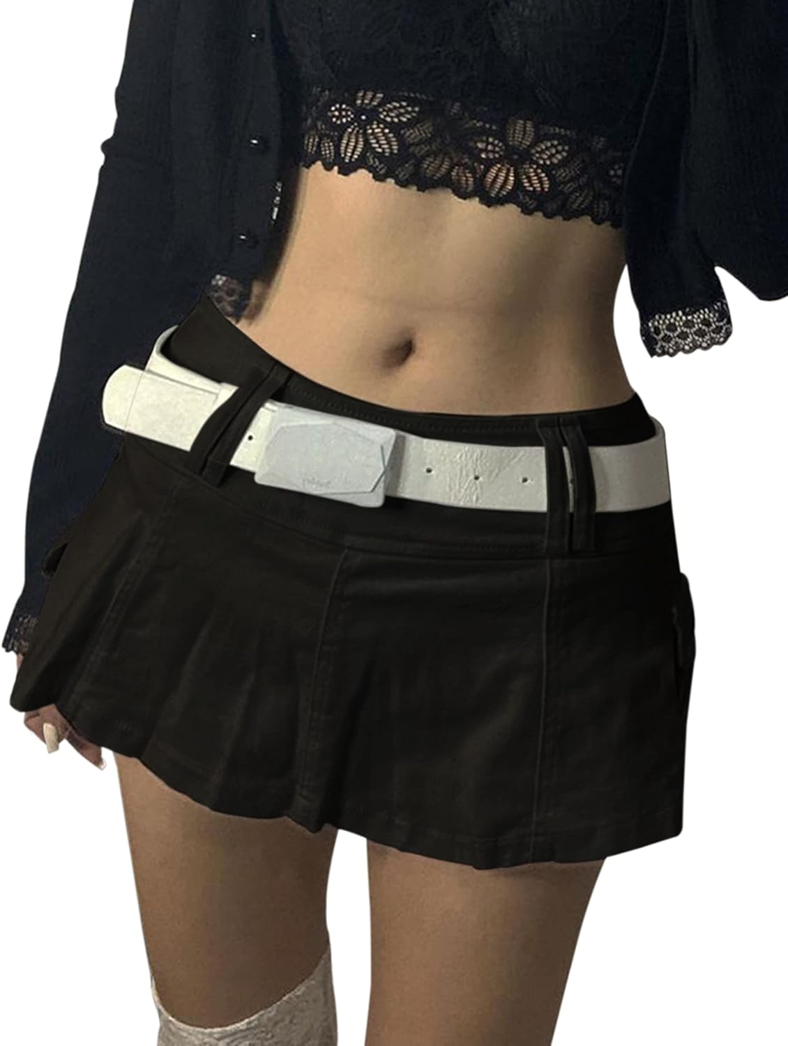 90s black a line skirt