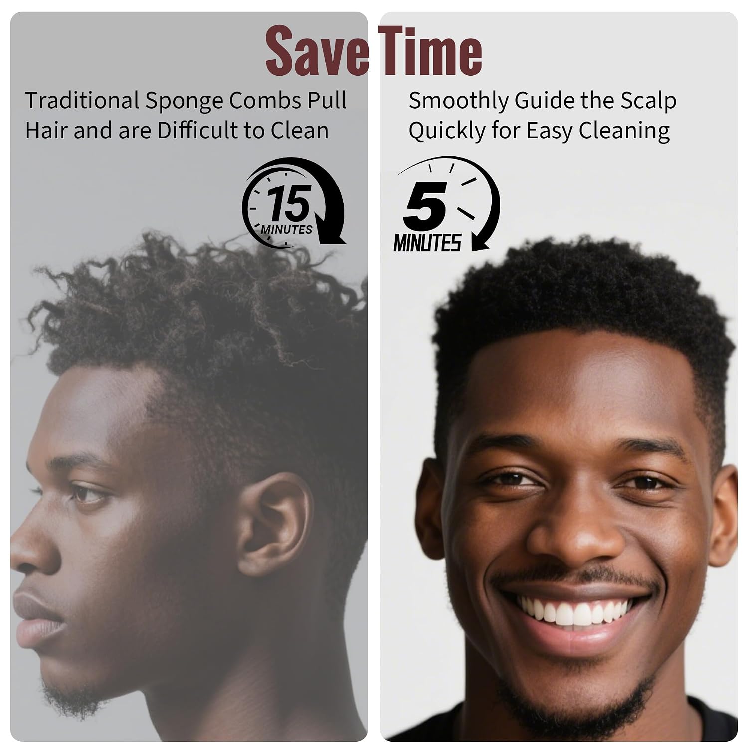 Belongtous Premium Twist Hair Sponge Brush for Men & Women, Twist Styler - Durable, Washable Comb Brush for Afro, Curly, Coiled, Short Hair (Black)