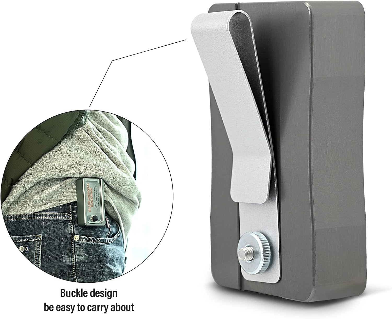 NEWISHTOOL Portable Blade Snap Off Box Razor Disposal Container Storage Bank, Safety to Dispose of Most 9mm 18mm Utility Knife Blades, Aluminum Alloy Blades Breaker with Magnet and Clip