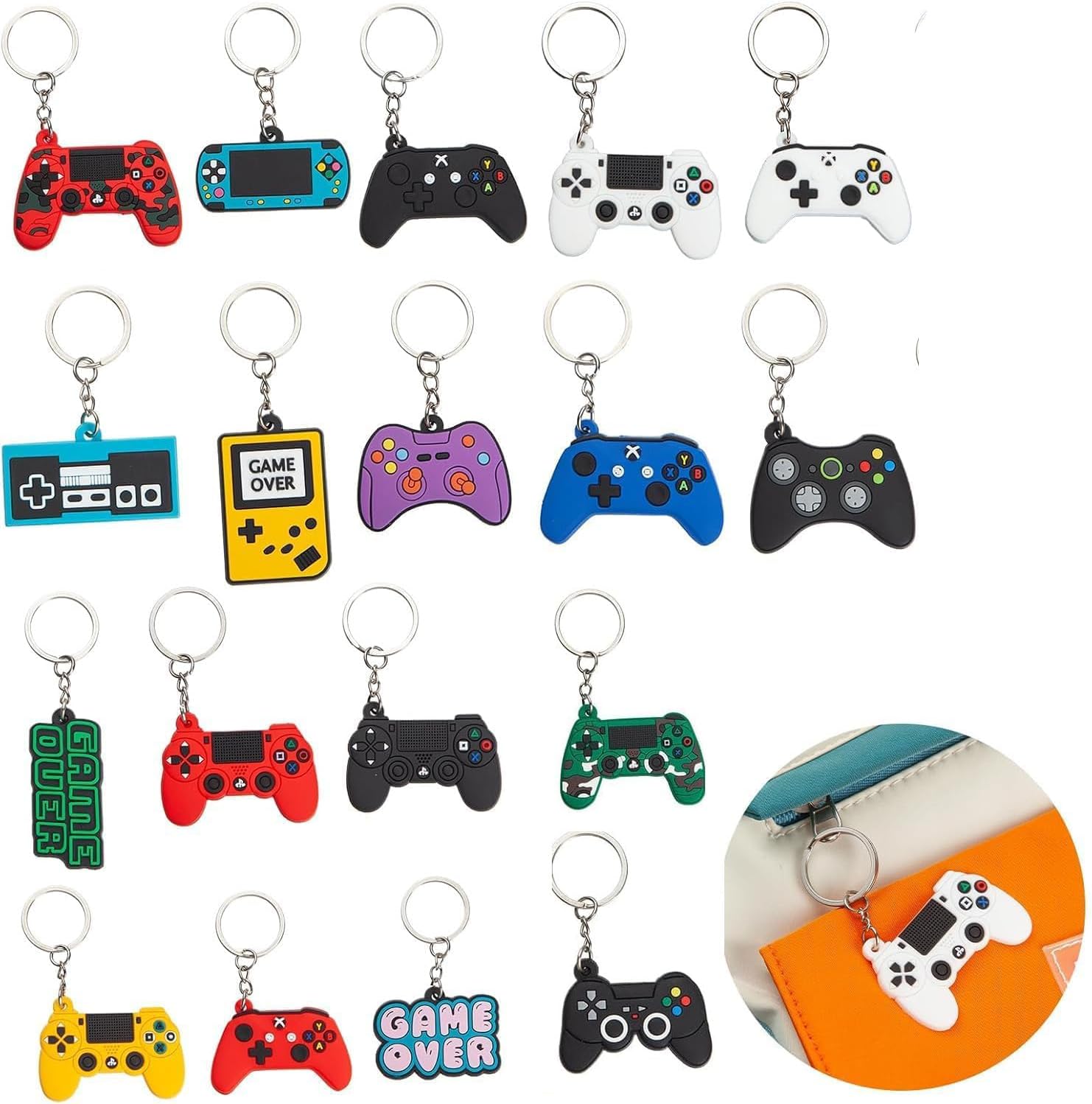 Game Case Keychain XUANZHI 18pcs Game Keychain Keyring, Silicone Keyring Key Chain,Key ...