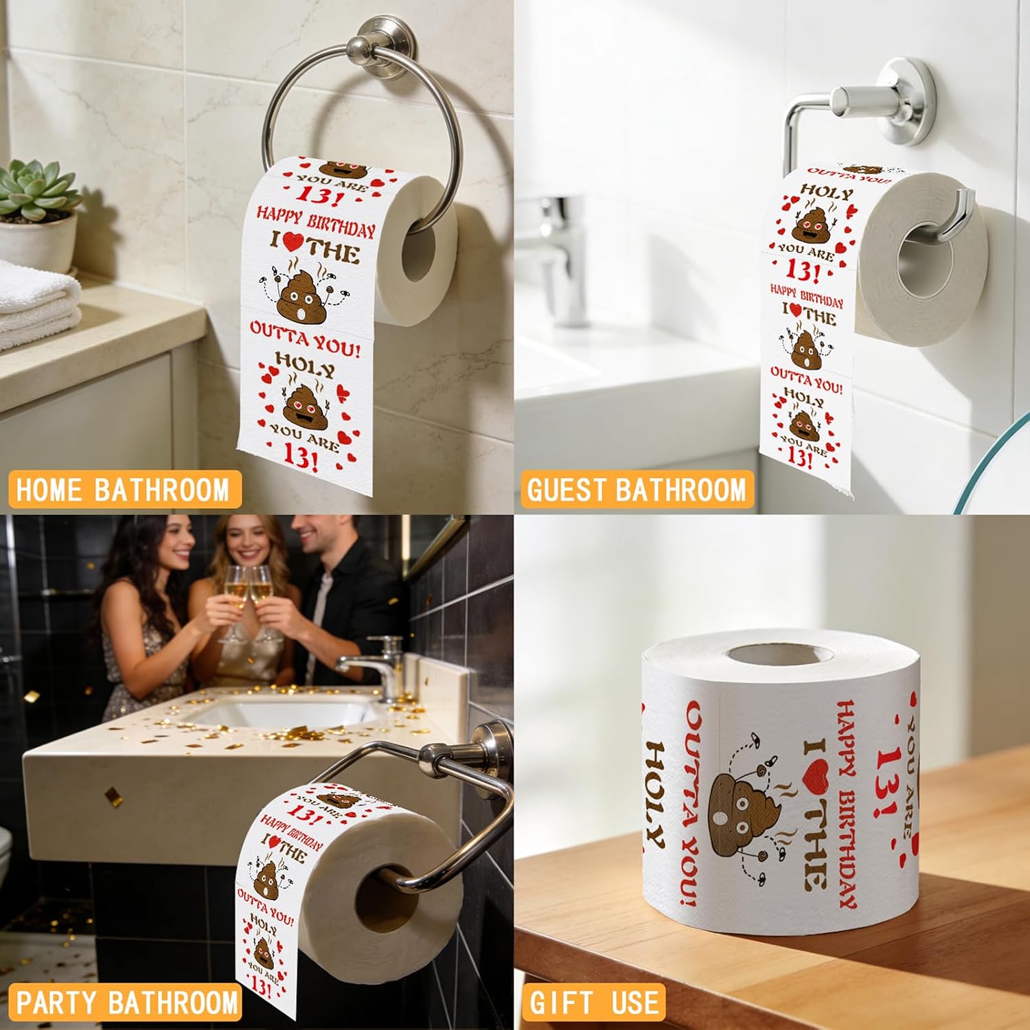 13th Birthday Gifts, Happy Prank Toilet Paper for Boy or Girl, 13th Birthday Decorations for Daughter Son, 13 Year Old Birthday Novelty Gift, Funny Gag Bday Present for Him, Her image 5