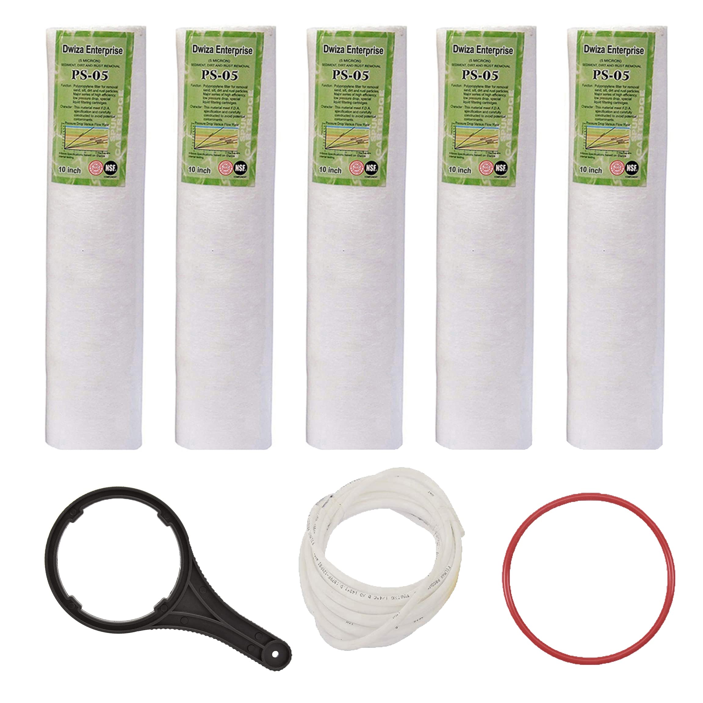 Dwiza Enterprise 5 Micron Water Filter Candles PS-05 10" in PP Spun Filter for All Type RO Purifiers 10 in Sediment Filter (2 Meter Pipe + 1 Pic O Ring with Spanner) - 5 Pieces Spun Filter (B08RBBHTJX) Amazon Price History, Amazon Price Tracker