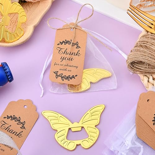Miniatura 4 de 50 unidades de abrebotellas de mariposa, baby shower, regalos de fiesta de boda para invitados, abrebotellas de regalo y recuerdos con bolsas de