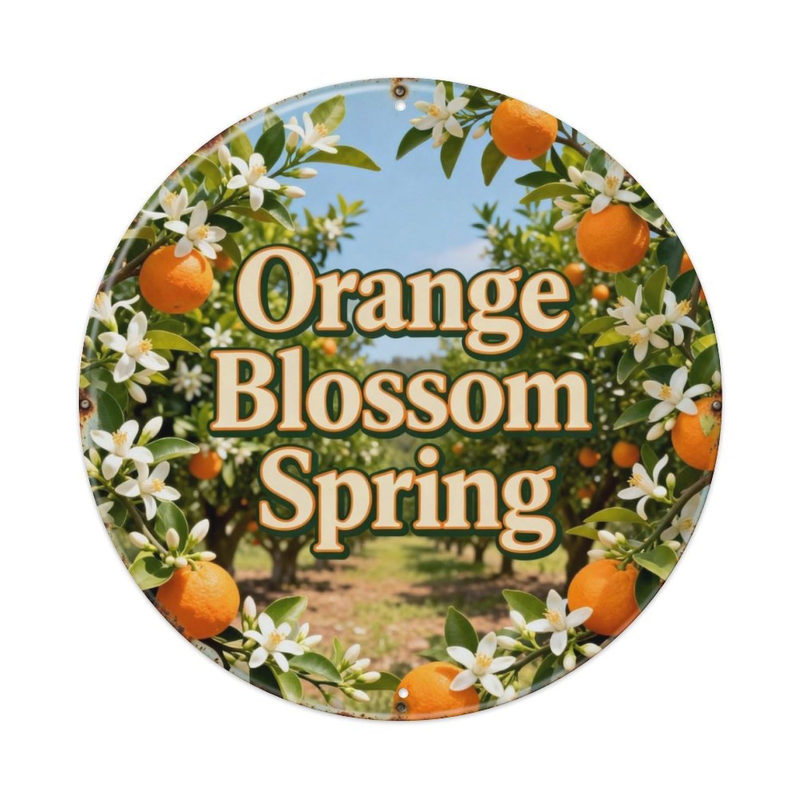 Orange Blossom Spring Metal Tin Sign Plaque