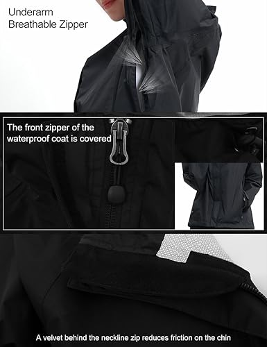 Miniatura 3 de Diamond Candy - Chaqueta de lluvia con capucha para mujer, ligera, impermeable, informal, para exteriores