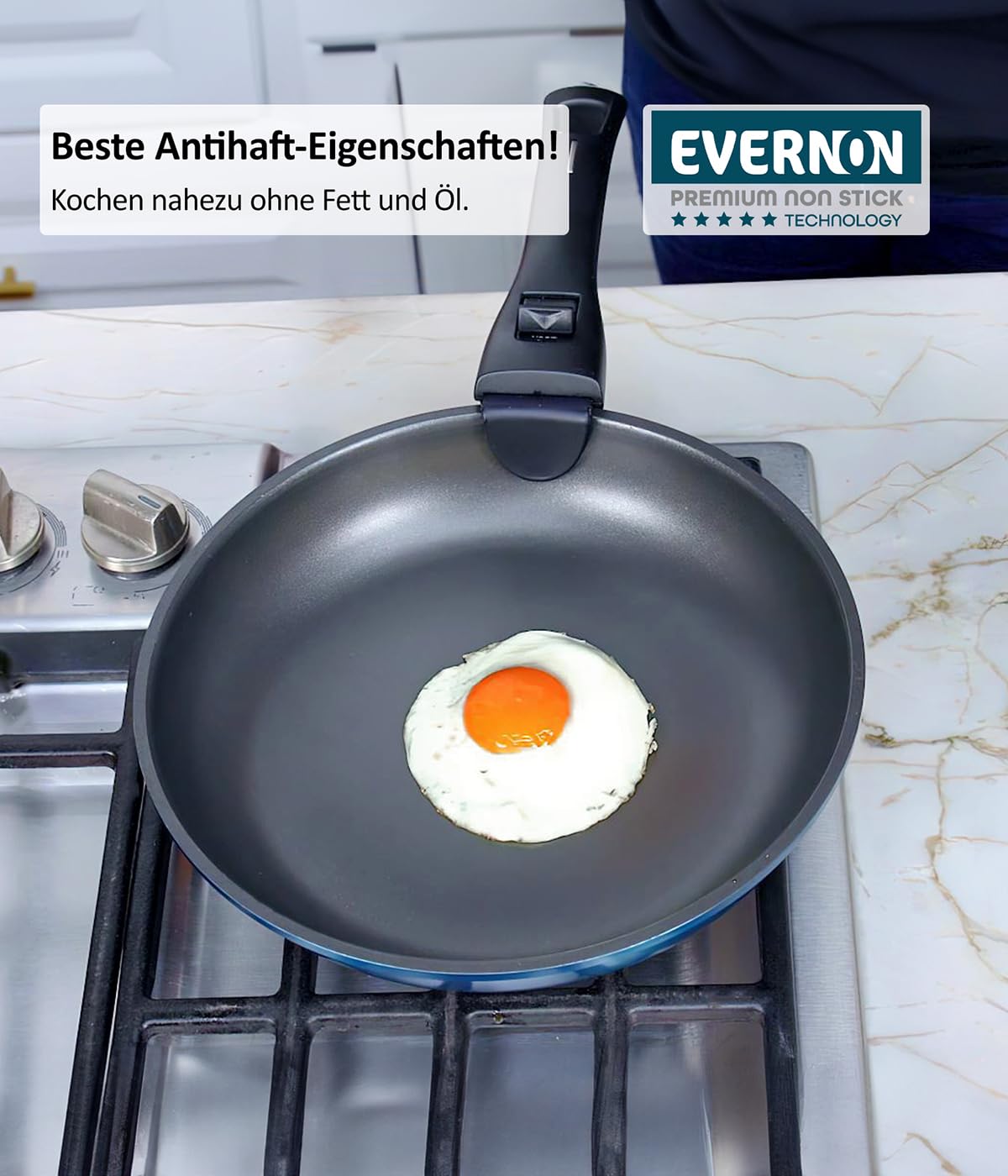 Kelton Pfannenset Töpfe Set 3 in 1 mit Deckel und Gemüseschneider 27 tlg., Kochgeschirr mit Pfannen und Kochtöpfen mit Antihaft Beschschichtung, PFOA & PTFE-frei, abnehmbarer Griff