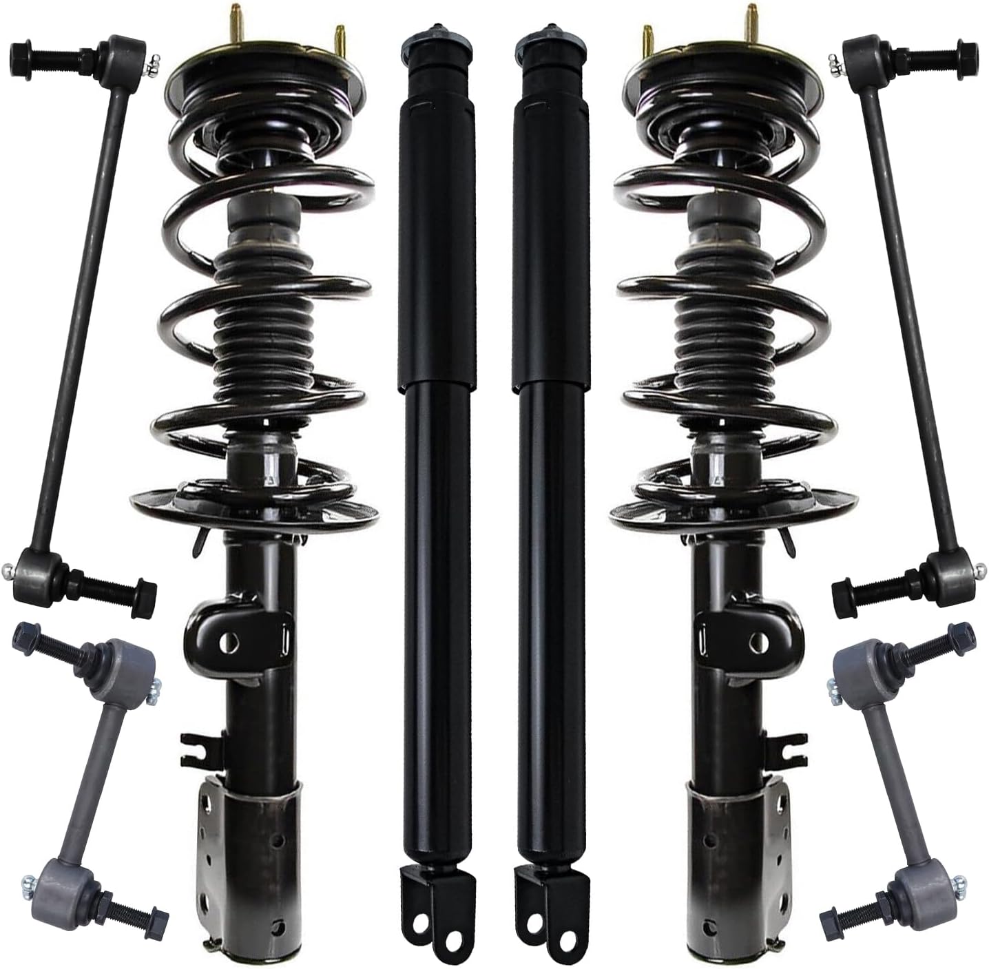 Detroit Axle - AWD Front Struts & Coil Spring + Rear Shock Absorbers + Front & Rear Sway Bars Replacement for 2013-2019 Ford Explorer 3.5L