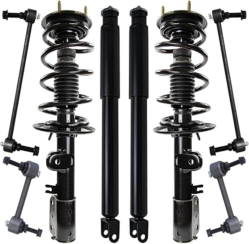 Miniatura 181 de Detroit Axle - Kit de puntales delanteros para Ford 2000-2004 Focus 2 puntales con muelle helicoidal 2 brazos de control inferiores con rótulas 2001