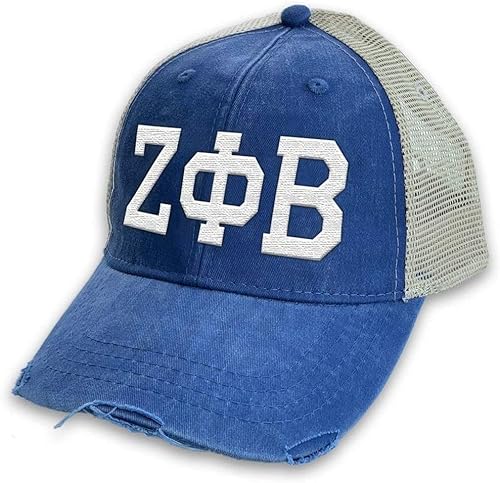 Zeta Phi Beta - Gorra de camionero desgastada, color azul reybronceado, RealBronceado