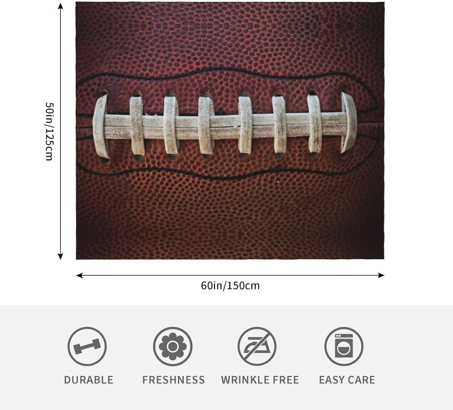 American Football Laces Print Cozy Soft Blankets Warm 50x60 in Lightweight Blanket for Camping Travel