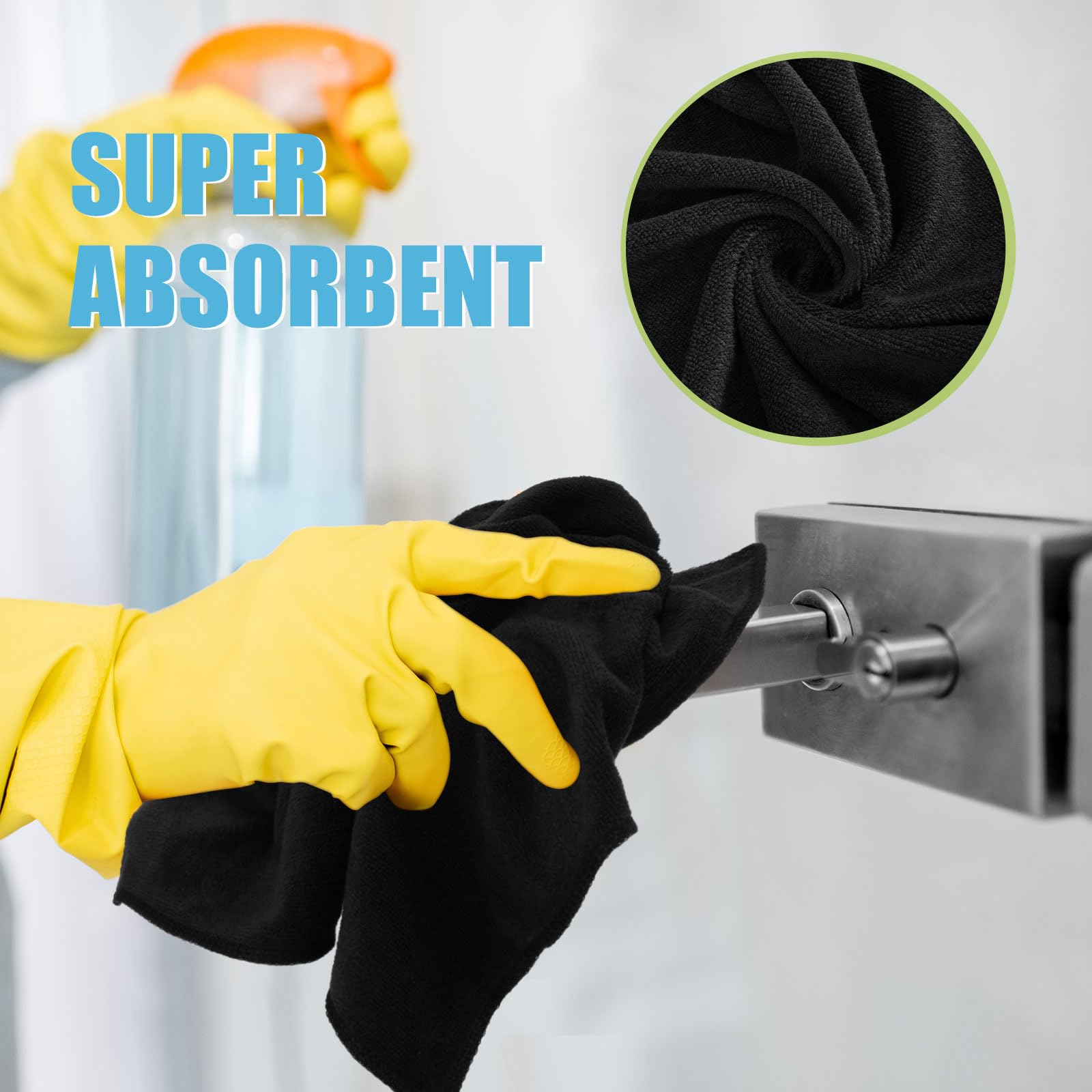 Nuenen 60 paños de limpieza de microfibra para automóviles de 15.75 x 15.75 pulgadas, toallas de coche ultra absorbentes, secado reutilizable, suministros de limpieza de coche, casa, cocina, ventana,