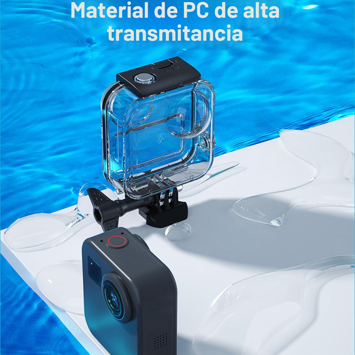 FitStill Funda Impermeable para cámara de acción Go Pro MAX, Sumergible, 45 m, con Soporte para Pantalla táctil, Accesorios
