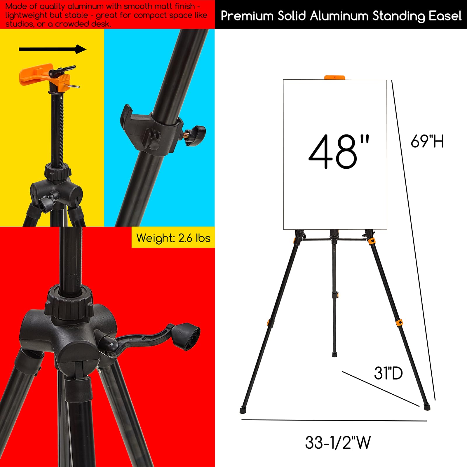 MEEDEN Kit da pittura da 142 pezzi con cavalletto da tavolo in alluminio e legno di faggio | Forniture artistiche all-in-one con olio acrilico acquerello pittura a guazzo set per adulti artisti principianti