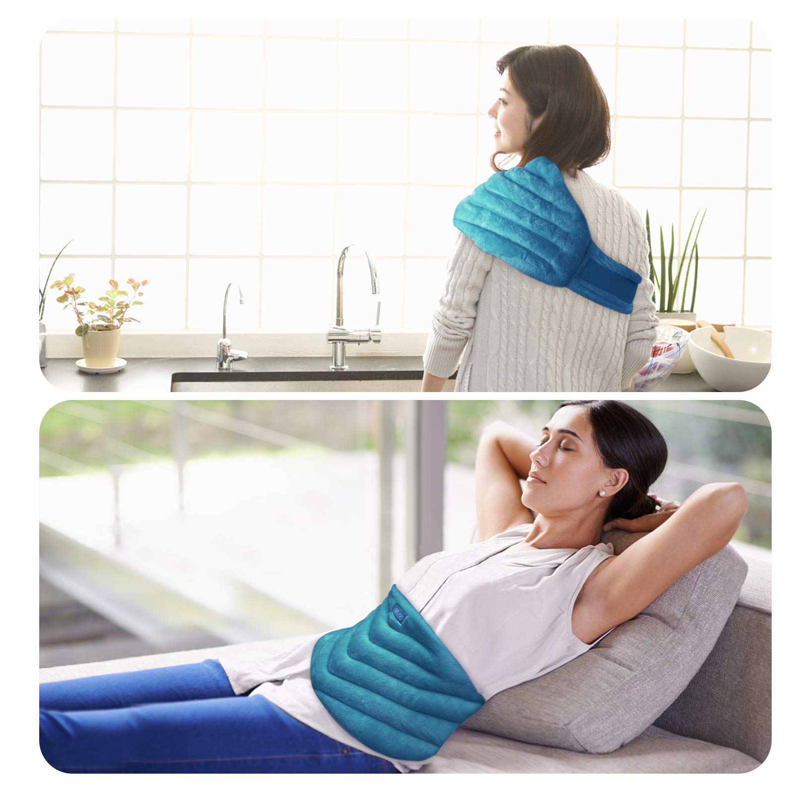 REVIX Back Heating Pad Microwavable Heated Wrap for Lower Back Pain and