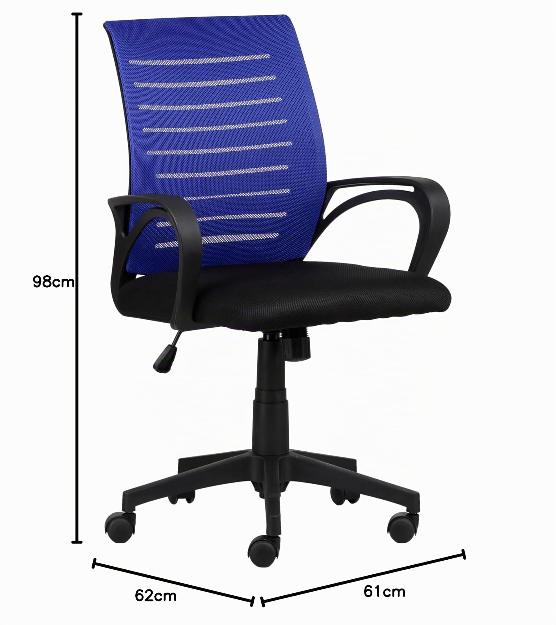 Totò Piccinni Sedia Poltrona Ufficio ASTRA con Braccioli, Girevole 360°, Altezza Regolabile, Ergonomica (Blu)